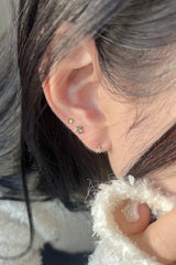 14k leaf cubic piercing 21G