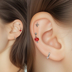 [Surgical] Mini Flow Ribbon (3 Colors) 16G Body Piercing Back Piercing Cartilage Piercing 