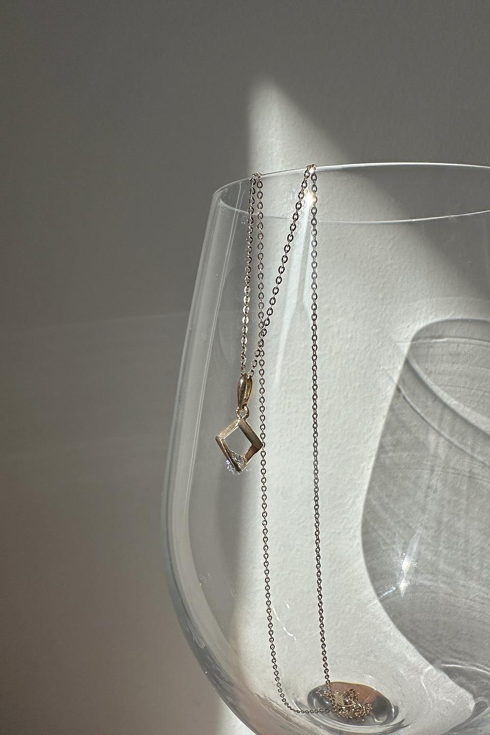 14k rombus line cubic necklace - 4MiLi (フォーミリ)