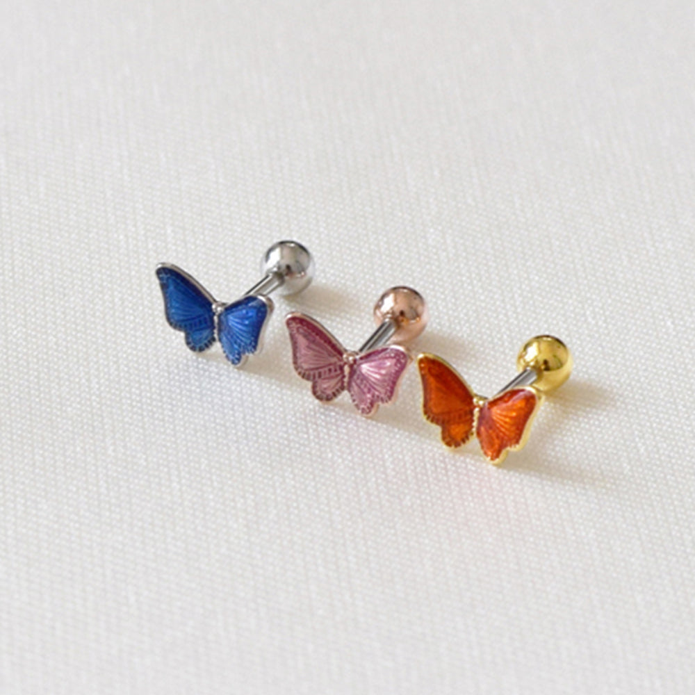 [サージカル]カラー蝶々 (3Color) 16G ボディピアス キャッチ ピアッシング  軟骨ピアス