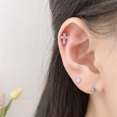 [Surgical] Cree Purple Heart Cubic (2 Colors) 16G Body Piercing Back Piercing Cartilage Piercing 