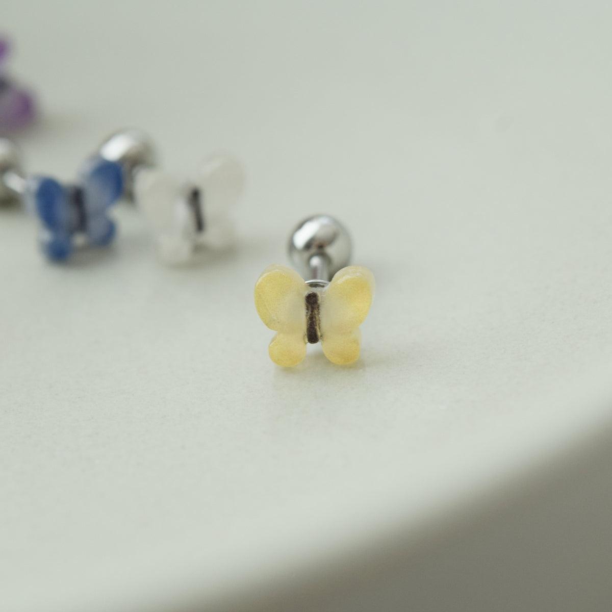 [サージカル]アクリル カラー 蝶 ピアッシング 16G (6Color) - 4MiLi (フォーミリ)