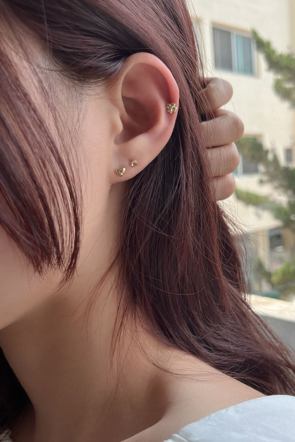 14k volume heart piercing 21G