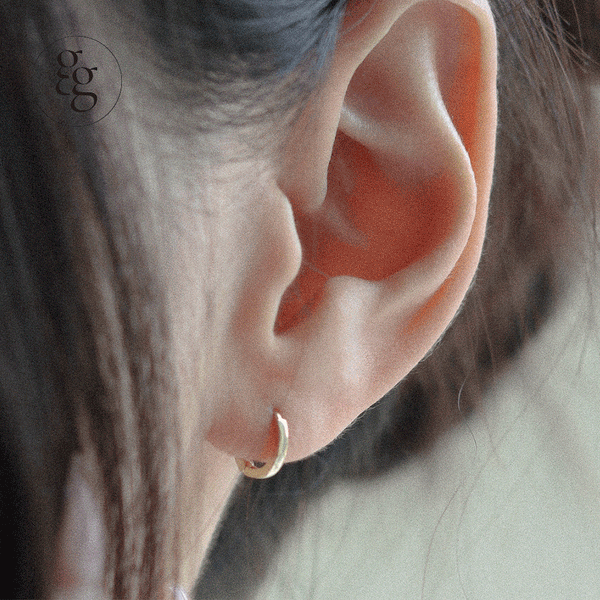 14k basic one touch ring earrings (3Size) 片耳用 韓国