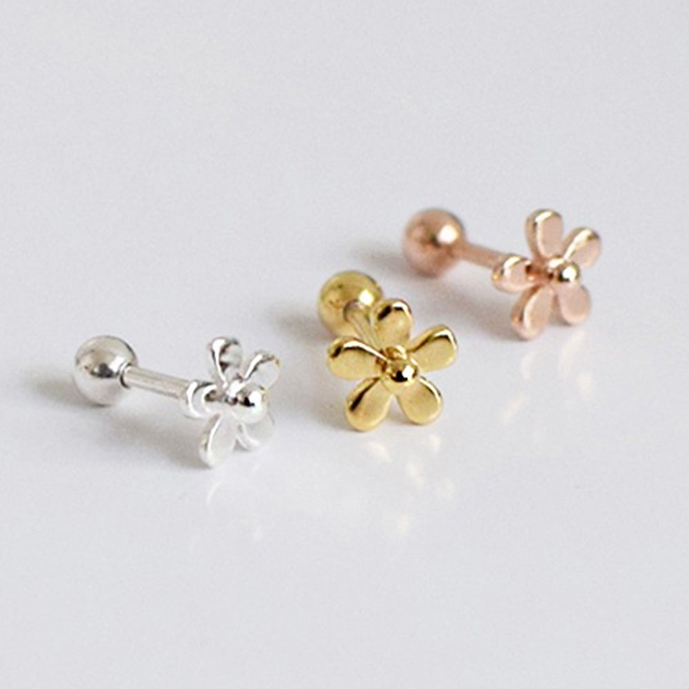 [925 Silver] Love Flower 19G Body Piercing Back Piercing Cartilage Piercing 