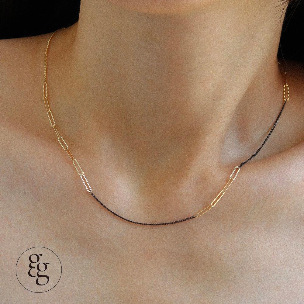 14k clip & black chain necklace - 4MiLi (フォーミリ)