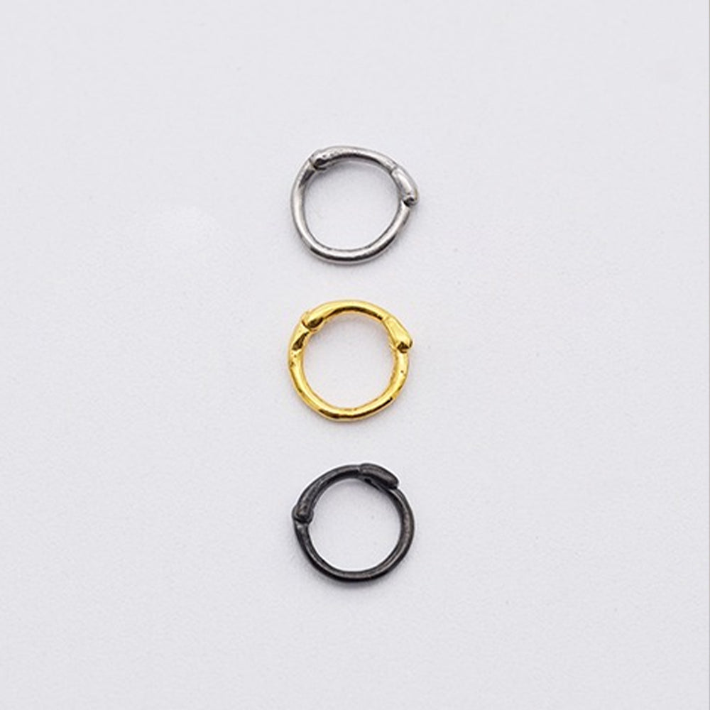 [Surgical] Ultra Mini Slim One-Touch Ring Earrings (3 Colors)