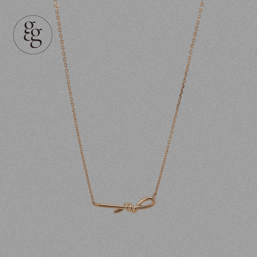 14k knotted bar necklace - 4MiLi (フォーミリ)