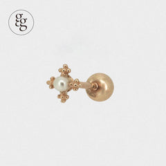14k cross pearl piercing - 4MiLi (フォーミリ)