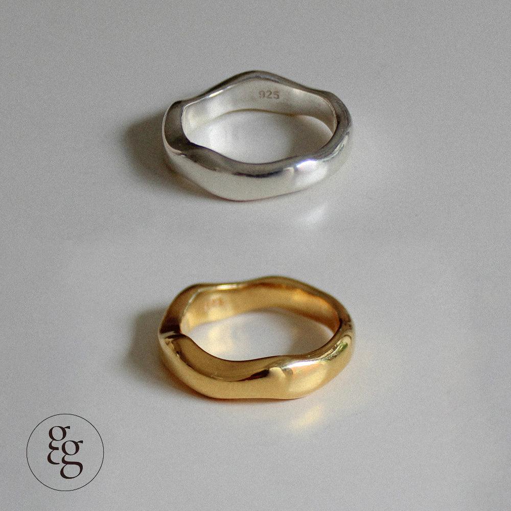 silver925 bold wave ring (2color) - 4MiLi (フォーミリ)