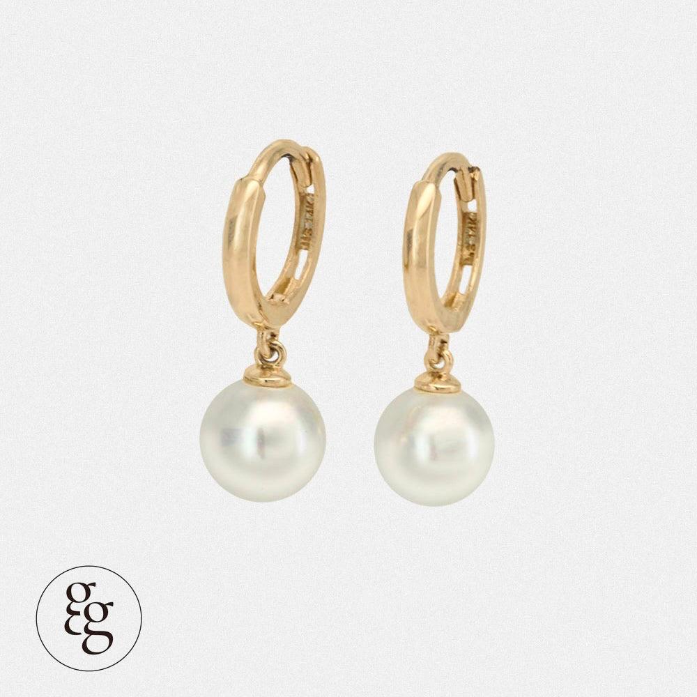 14k pearl drop one touch ring earrings - 4MiLi (フォーミリ)