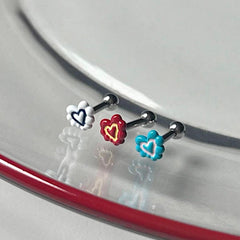 [Surgical] Cloud Heart 16G (3 Colors) Body Piercing Back Piercing Cartilage Piercing 