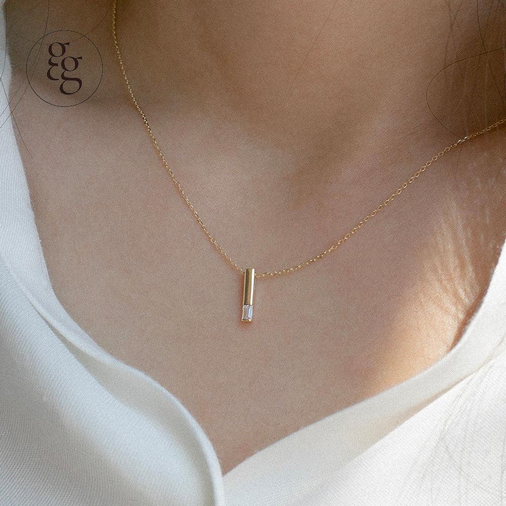 14k gold bar shine necklace - 4MiLi (フォーミリ)