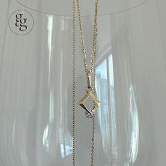 14k rombus line cubic necklace - 4MiLi (フォーミリ)