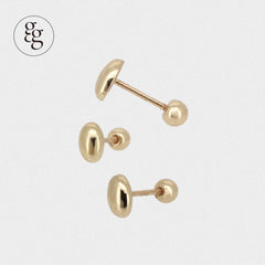 14k oval round piercing earrings 21G - 4MiLi (フォーミリ)