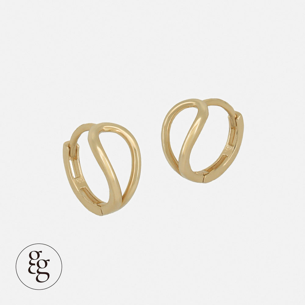 14k loop line one touch earring