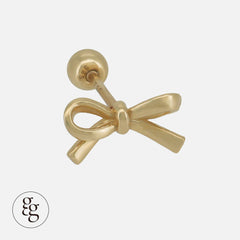 14k knotted ribbon piercing 21G