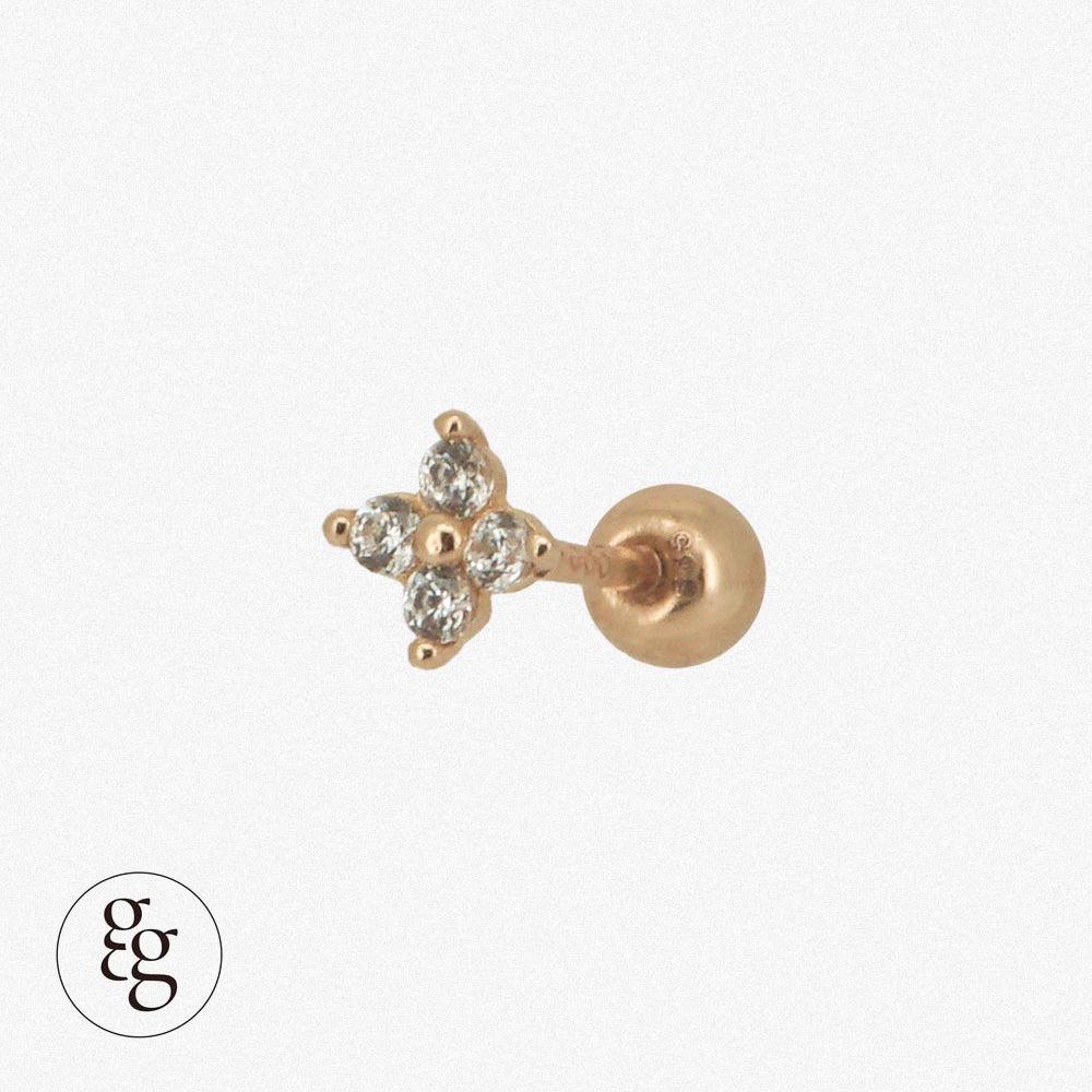 14k quattro flower piercing earrings - 4MiLi (フォーミリ)