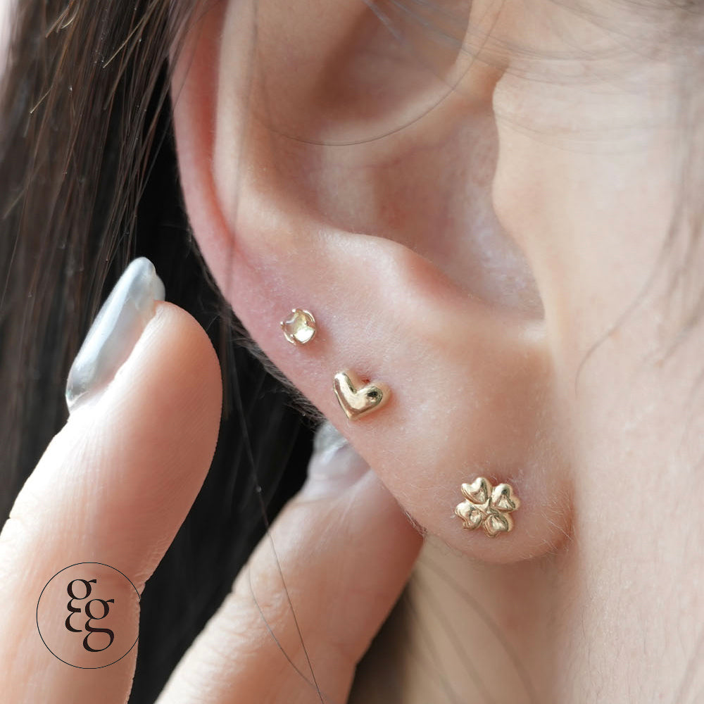 14k star clover piercing 21G