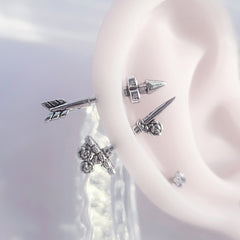 [Surgical] Sword Antenna Helix (3Tpye) 16G Heart Arrow Rose Body Piercing Back Piercing Cartilage Piercing 