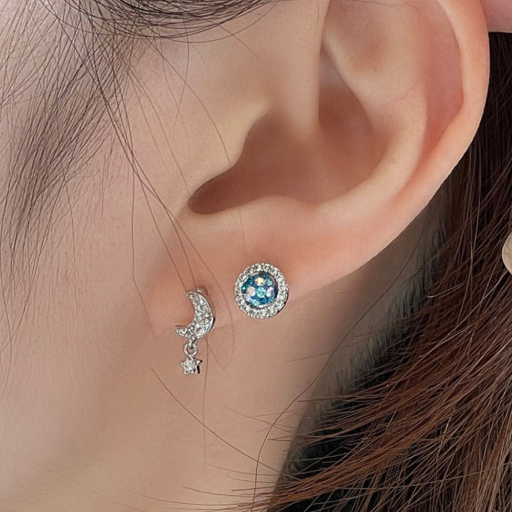 [Surgical] Cubic Moon Mini Star Drop Piercing (3 Colors) 16G 