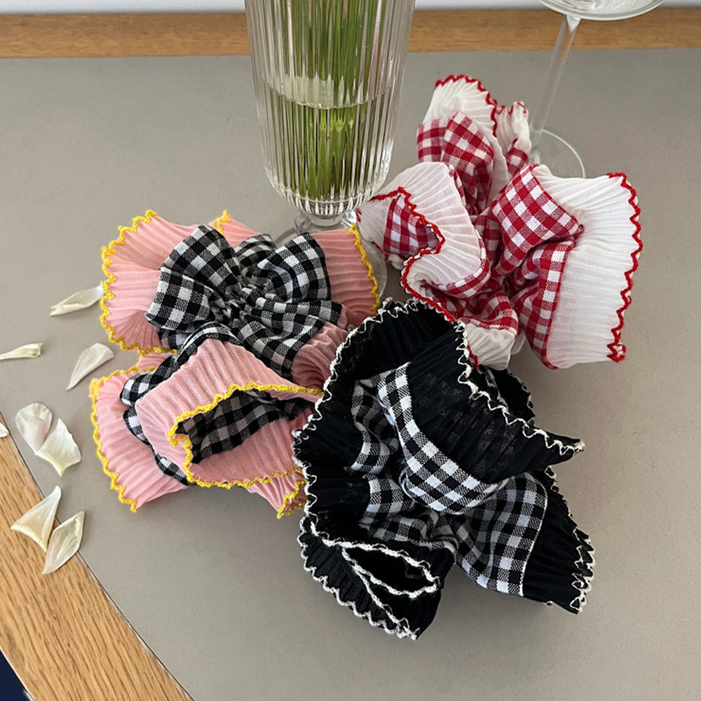 Check Frill Scrunchie (3 Colors)