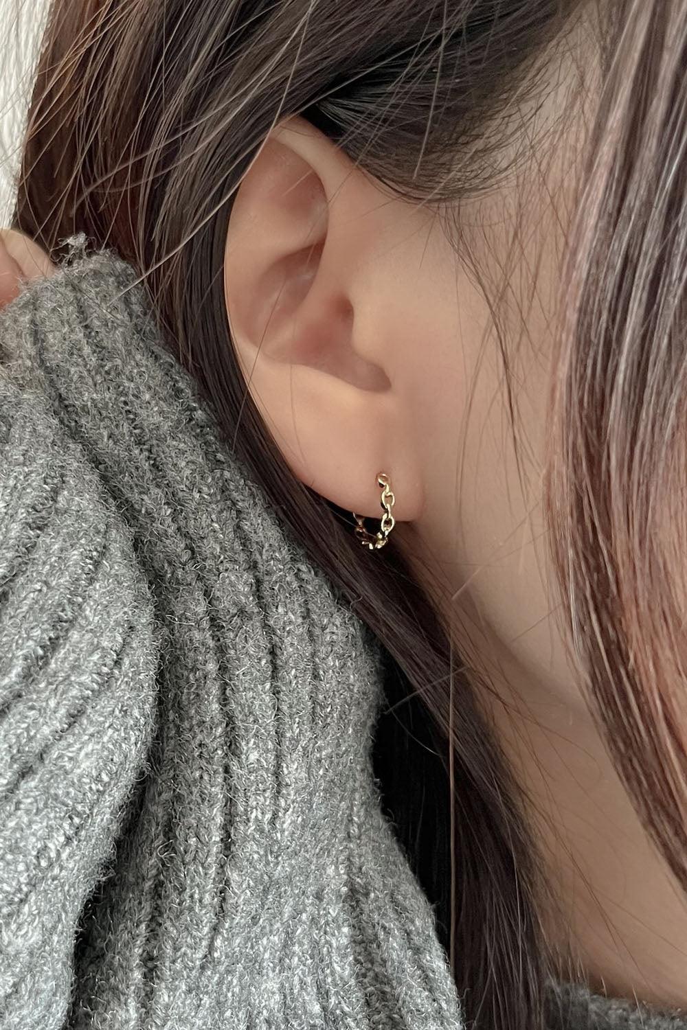 14k chain one touch earring 韓国アクセサリー、軟骨ピアス 
