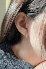 14k rombus cubic one touch earring - 4MiLi (フォーミリ)
