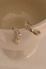 14k chain cubic one touch ring earring - 4MiLi (フォーミリ)