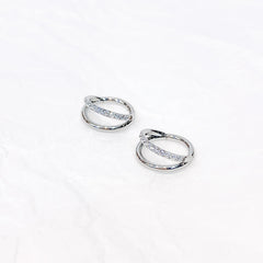 【リップピアス】ダブルラインキュービックリング オールサージカルステンレス (2Type) 唇ピアス ボディピアス 16G