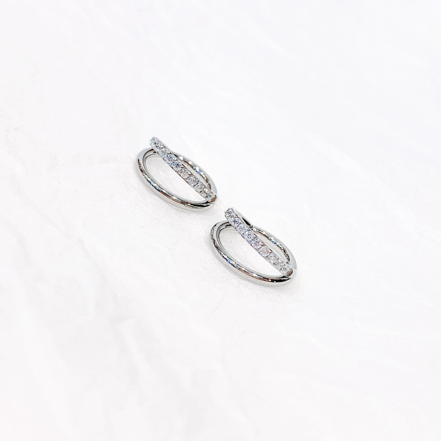 【リップピアス】ダブルラインキュービックリング オールサージカルステンレス (2Type) 唇ピアス ボディピアス 16G