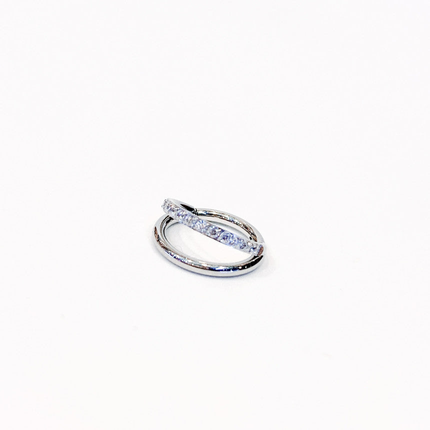 【リップピアス】ダブルラインキュービックリング オールサージカルステンレス (2Type) 唇ピアス ボディピアス 16G