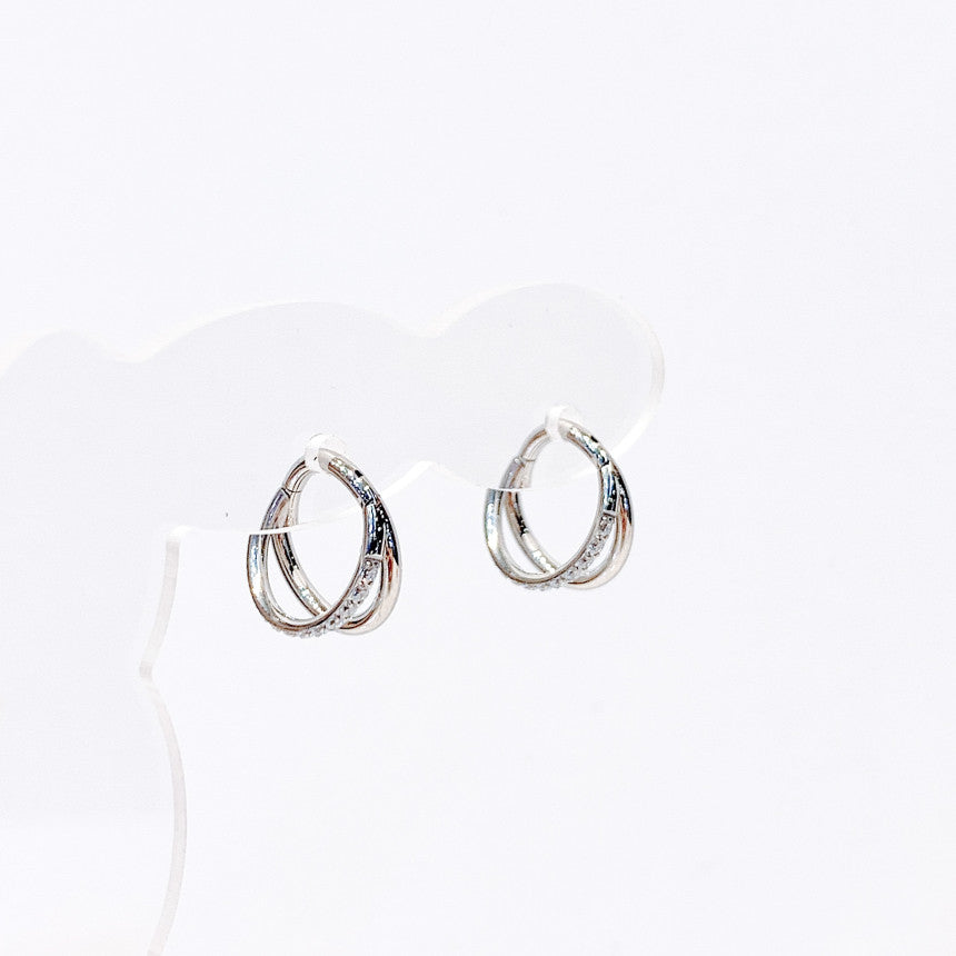 【リップピアス】ダブルラインキュービックリング オールサージカルステンレス (2Type) 唇ピアス ボディピアス 16G