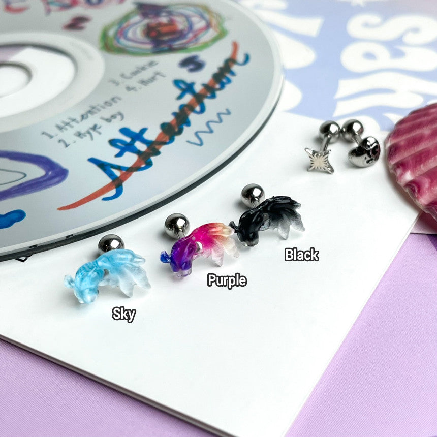 [Surgical] Goldfish 16G (8 Colors) Body Piercing Cartilage Piercing Single Ear 