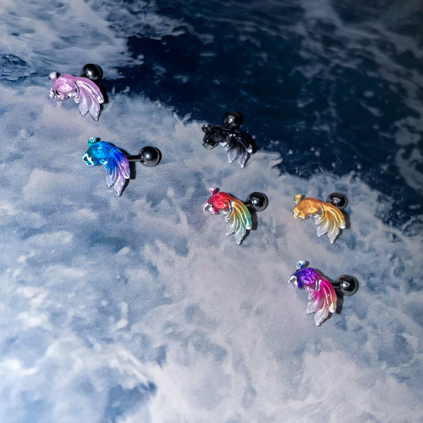 [Surgical] Goldfish 16G (8 Colors) Body Piercing Cartilage Piercing Single Ear 