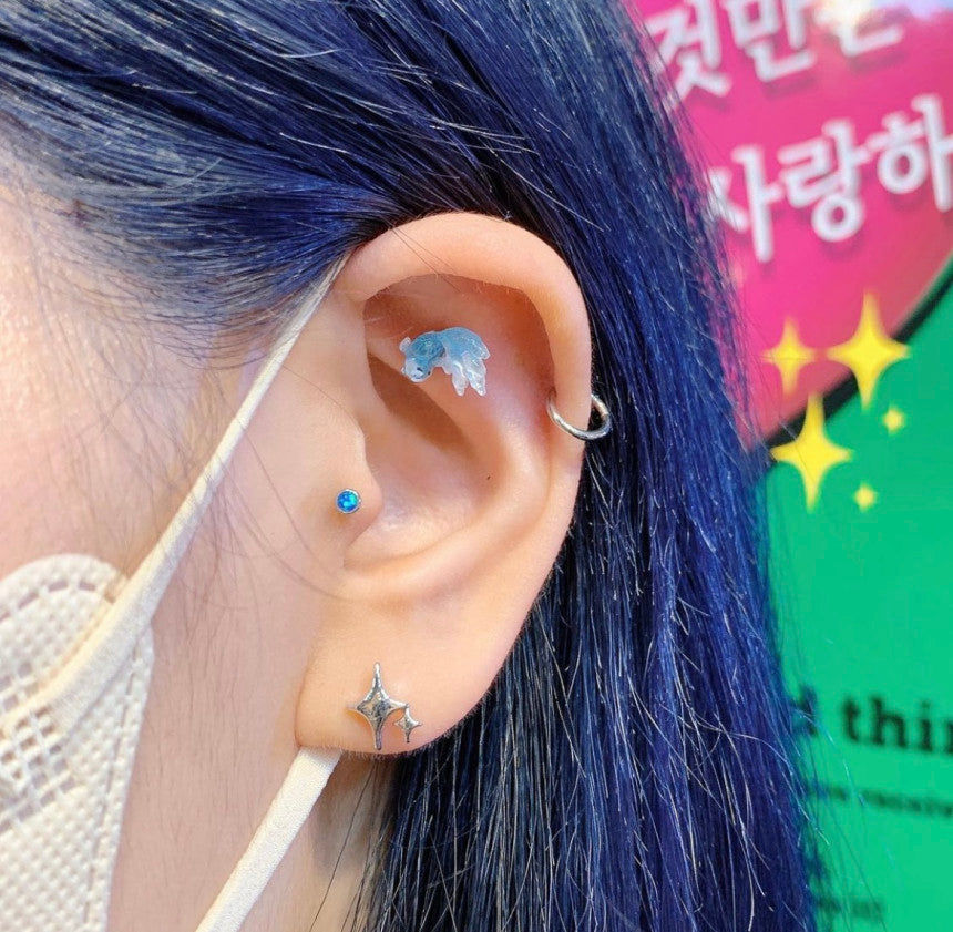 [Surgical] Goldfish 16G (8 Colors) Body Piercing Cartilage Piercing Single Ear 