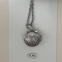 [Full Surgical] Antique Shell Locket Pendant Chain Necklace 