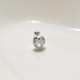 [925 Silver] ミルキーブルードーム ピアス ボールキャッチ - 4MiLi (フォーミリ)