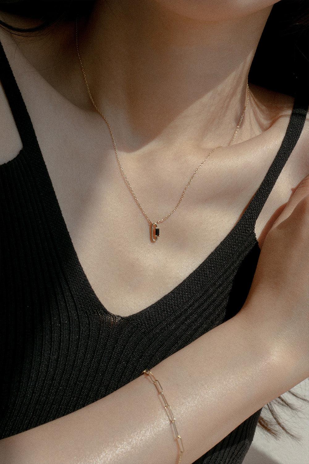 14k black square necklace - 4MiLi (フォーミリ)