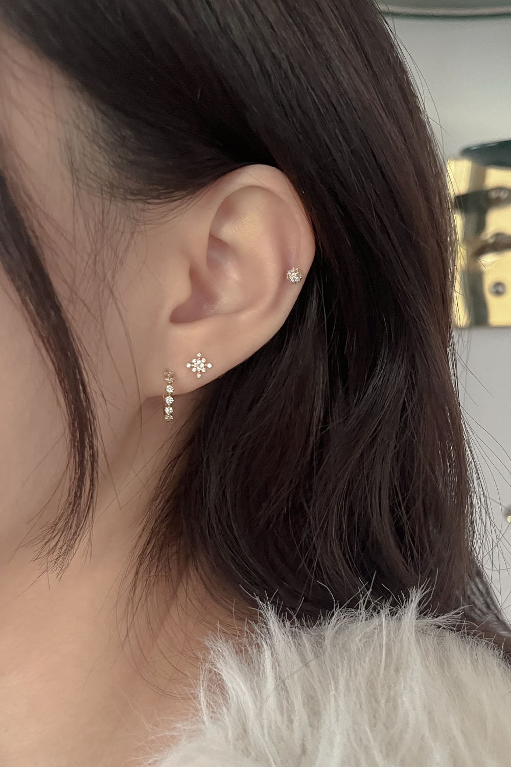 14k snowflake piercing earrings 21G