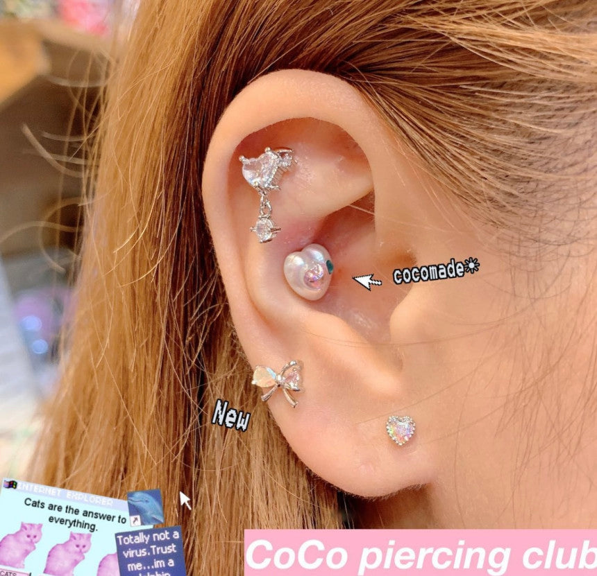 [サージカル]ハート to ハート (3Color) 16G ボディピアス COCO.MADE