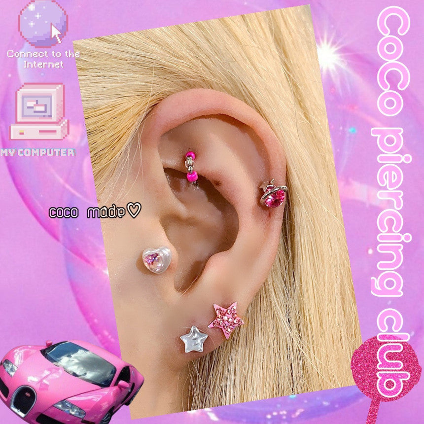 [サージカル]グラム イン ハート (4Color) 16G ボディピアス COCO.MADE