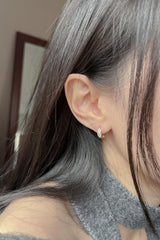 14k square cubic bezel one touch earrings (1 pair) - 4MiLi (フォーミリ)