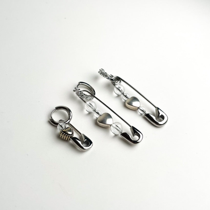 [Surgical] Glass Tamaanyu Pin Drop Ring Earrings (3 Types) 20G COCO.MADE