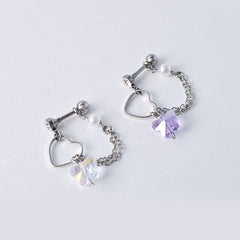 [Surgical] Heart Ring Butterfly Chain Piercing 16G (2 Colors) 