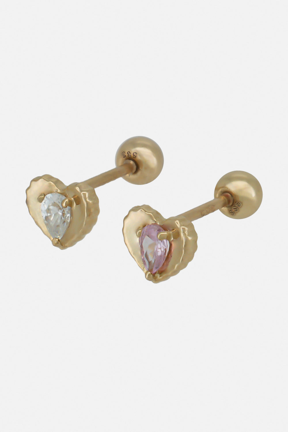 14k heart middle cubic piercing 21G