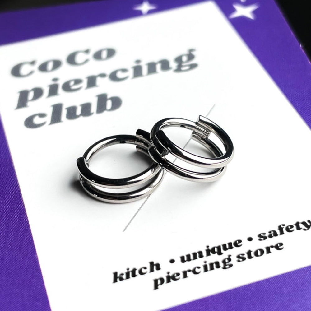 Double Line Design Ring Piercing (5Type) Lip Piercing Body Piercing 16G 