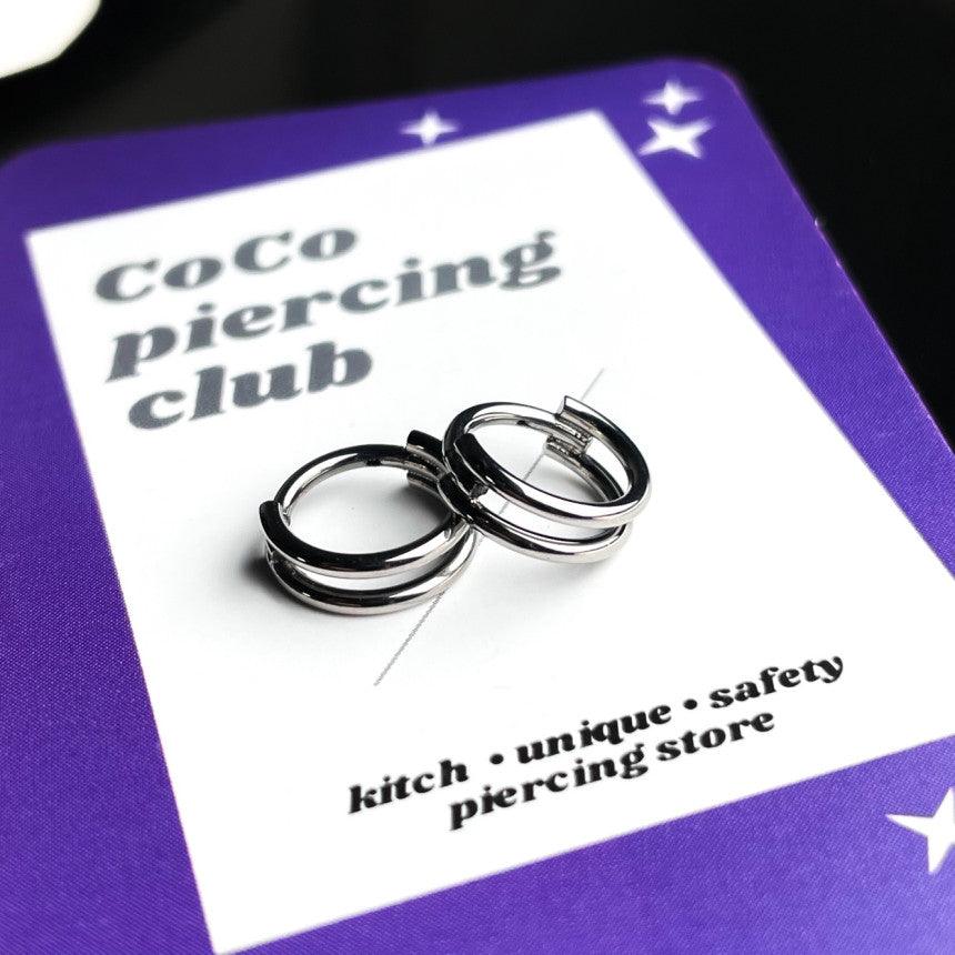 Double Line Design Ring Piercing (5Type) Lip Piercing Body Piercing 16G 