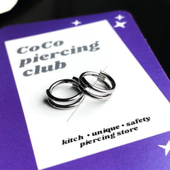 Double Line Design Ring Piercing (5Type) Lip Piercing Body Piercing 16G 