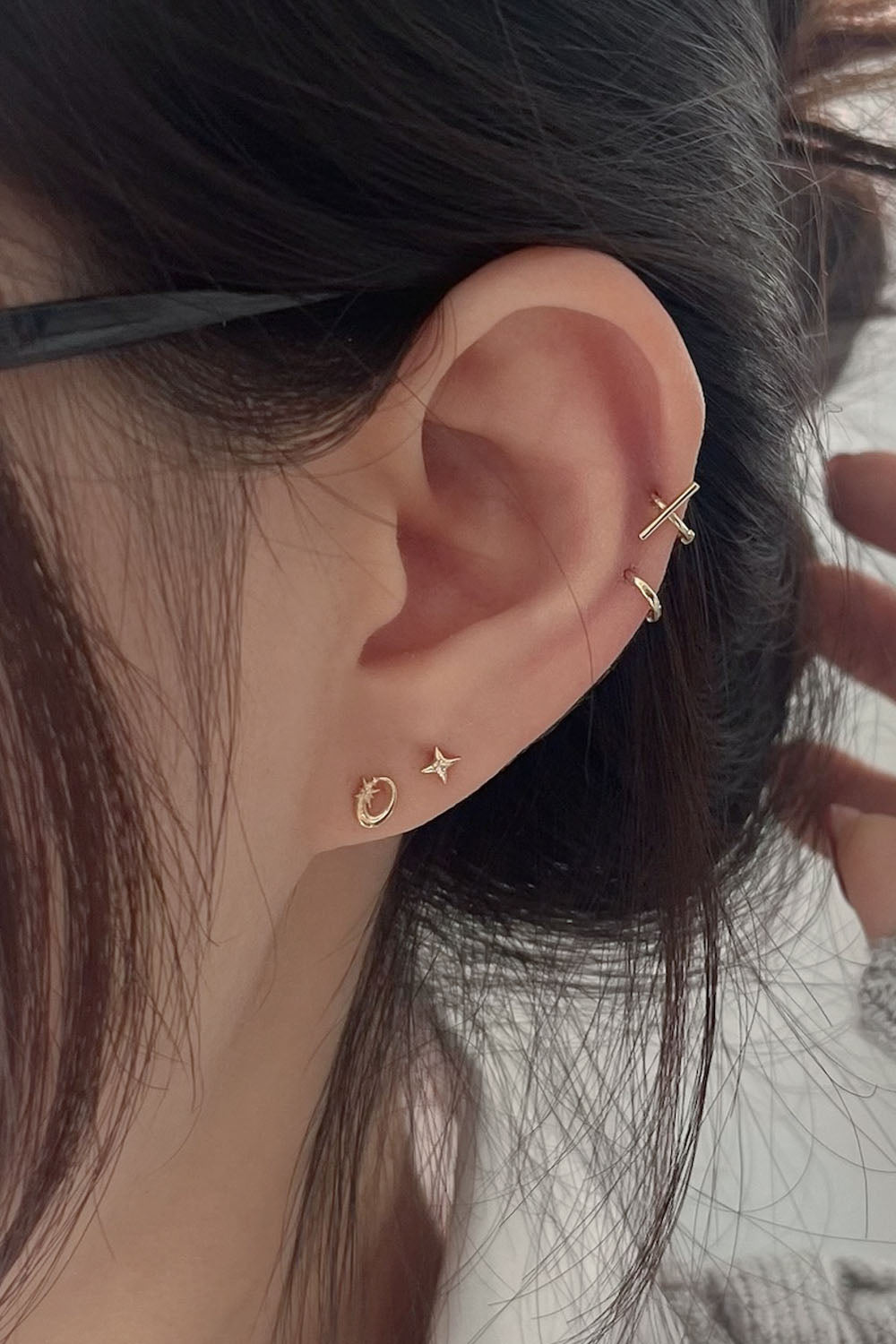 14k minimi basic one touch earring